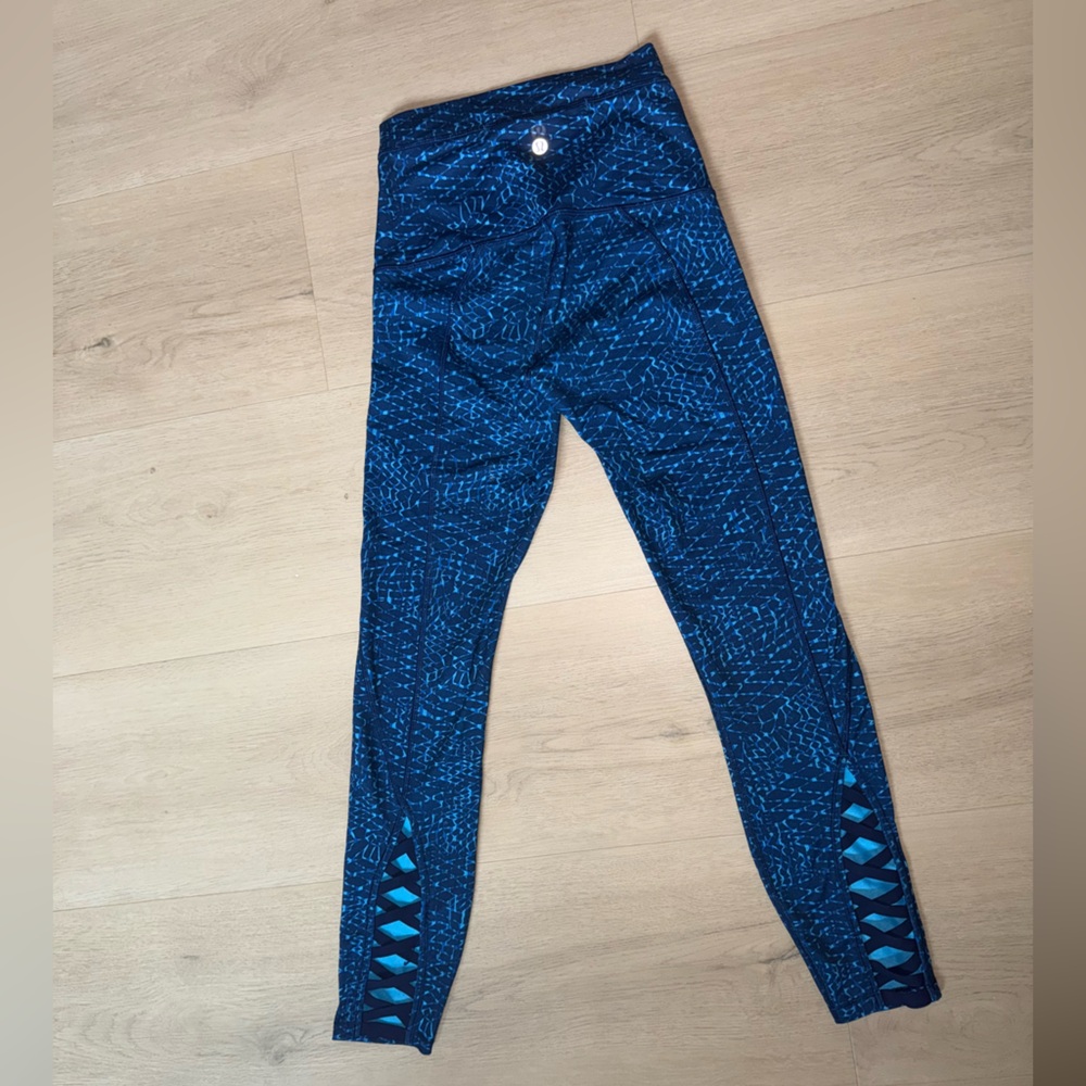 Blue Patterned Lululemon Pure Practice Pant - Picture 2 of 2